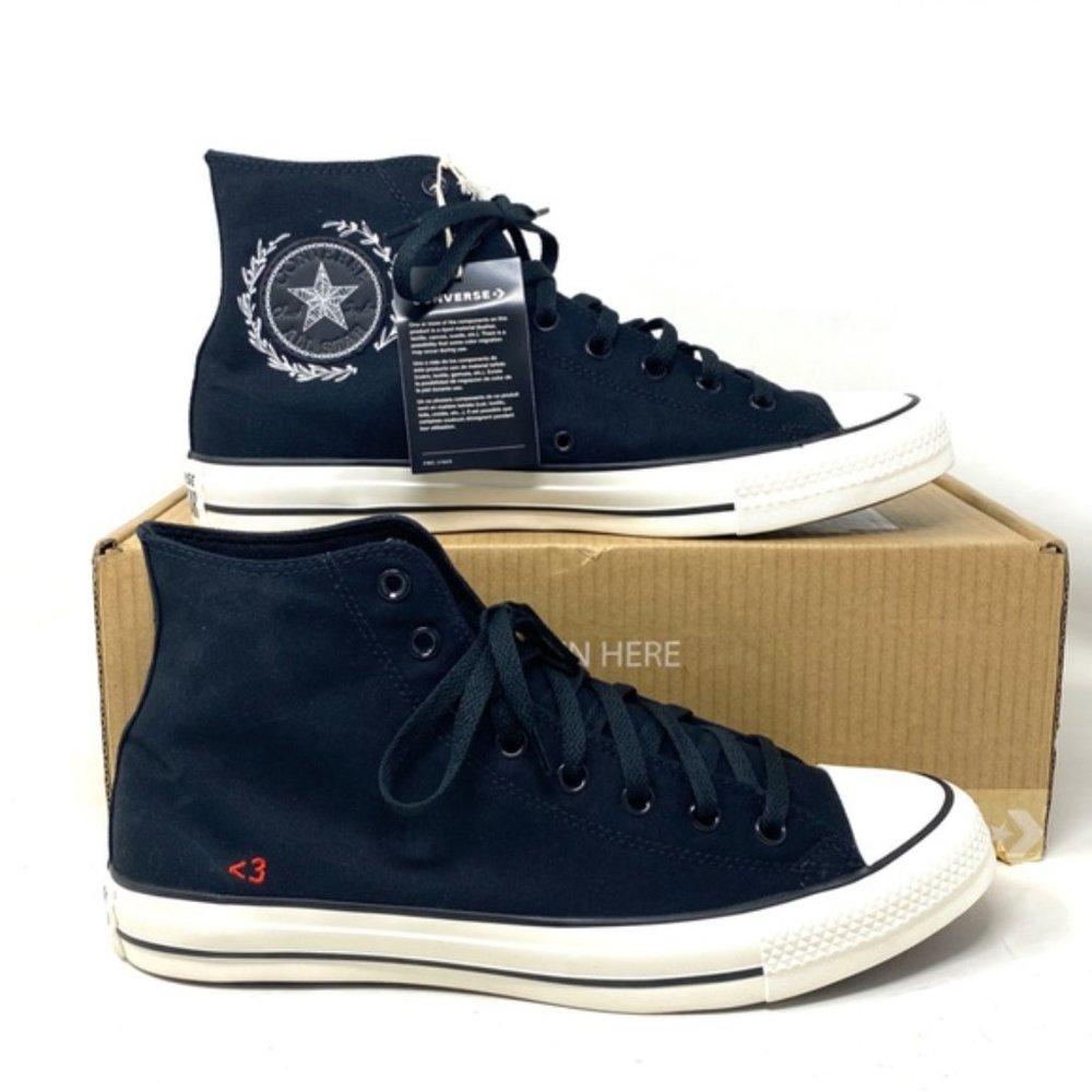 Converse Chuck Taylor Sneakers Hi Casual Black Shoes For Men Custom 152620C-BKW - Picture 12 of 12